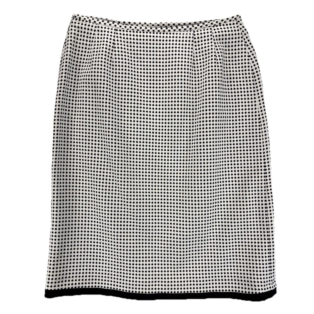 Le Suit‎ Polka Dot Pencil Skirt 6 Black White Lined Career Office Classic Chic - Picture 8 of 12